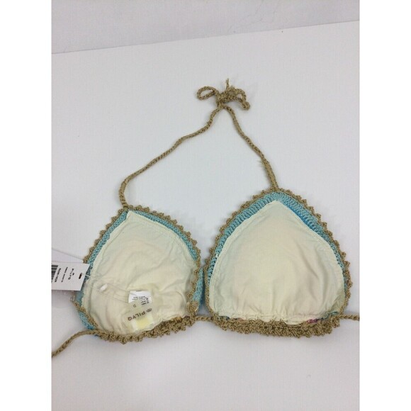 Pilyq Womens Romance Crochet Triangle Halter Bikini Top Size D NWT ROM-182R - Picture 6 of 9